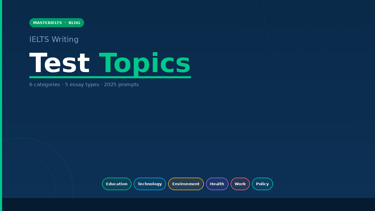 IELTS Writing Test Topics: The Master List